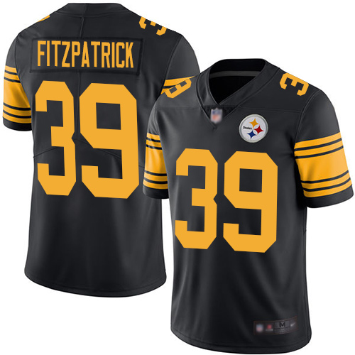 Men Pittsburgh Steelers Football #39 Limited Black Minkah Fitzpatrick Rush Vapor Untouchable Nike NFL Jersey